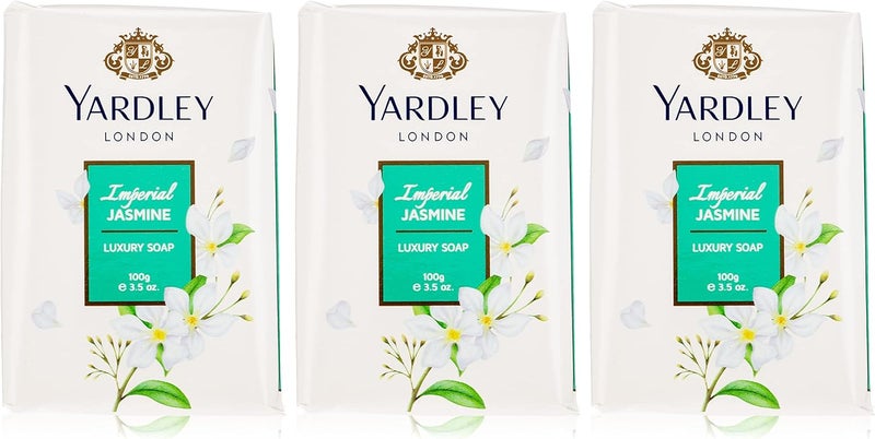 Yardley London Imperial Jasmine Luxury Soap - Pack of 3 (100g each) - Image 1